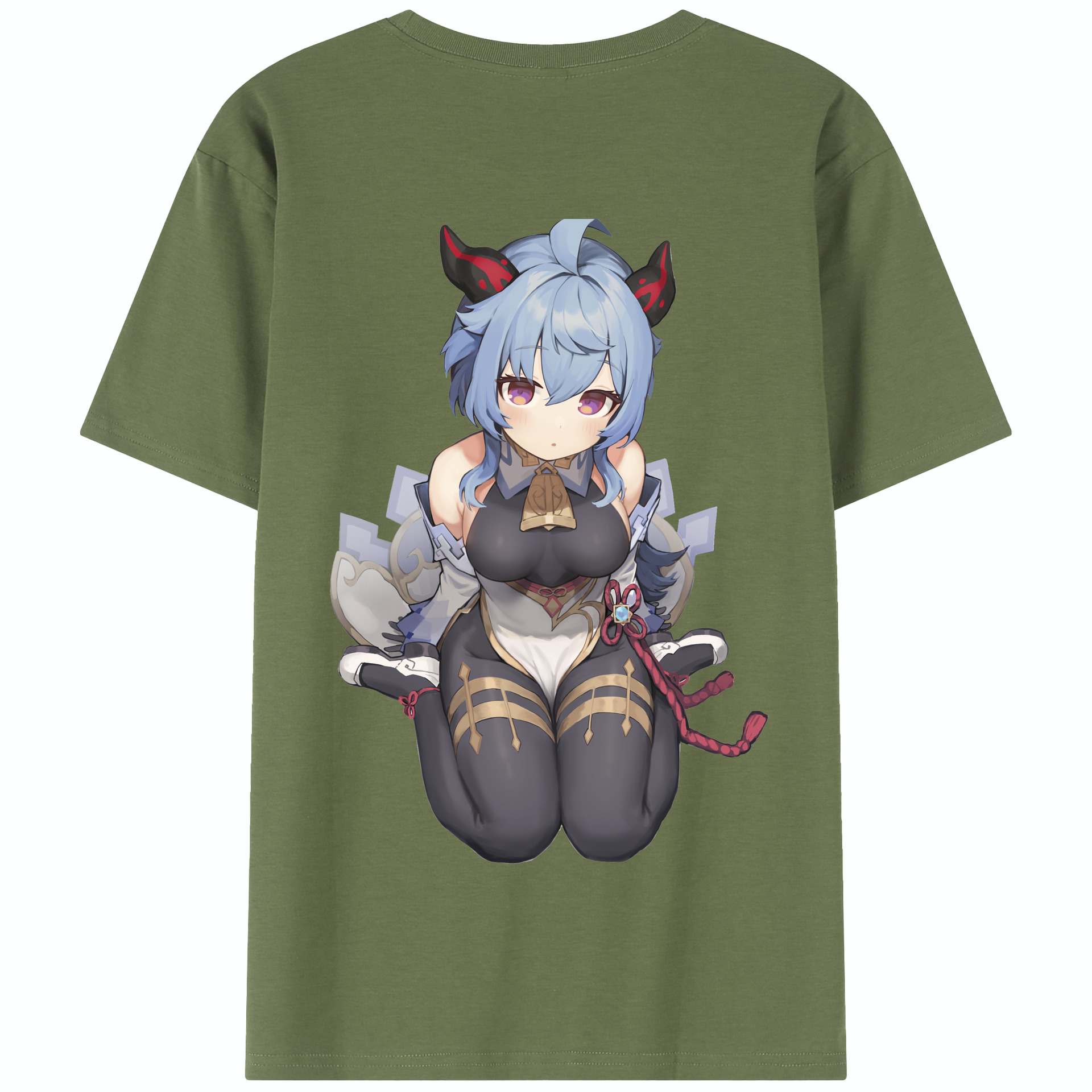げんし神 甘雨 かんう genshin Ganyu 綿100％半袖Tシャツ（背面プリント）